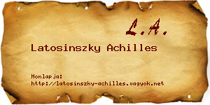 Latosinszky Achilles névjegykártya